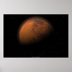 Mars in gedeeltelijke schaduw poster