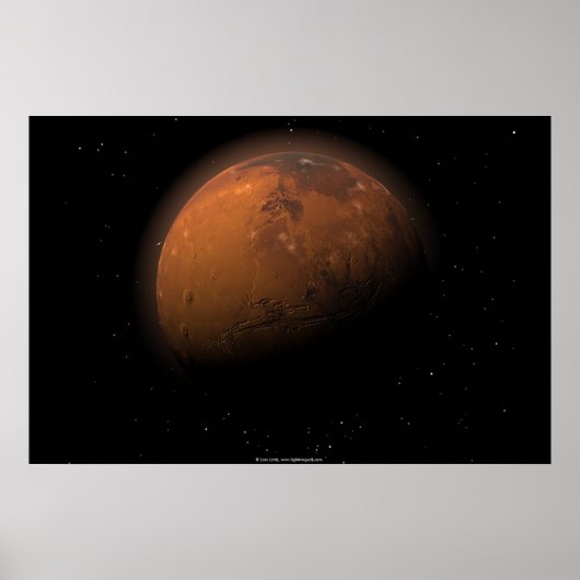 Mars in gedeeltelijke schaduw poster (Voorkant)