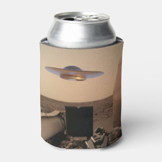 Mars in Sight Alien UFO Saucer Encounter Blikjeskoeler (Blikje Voorkant)