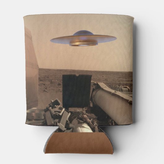 Mars in Sight Alien UFO Saucer Encounter Blikjeskoeler (Achterkant)