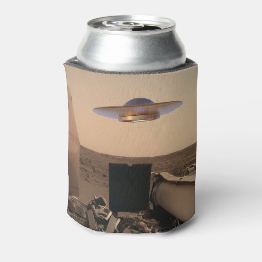 Mars in Sight Alien UFO Saucer Encounter Blikjeskoeler (Blikje Achterkant)