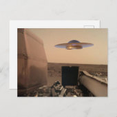 Mars in Sight Alien UFO Saucer Encounter Briefkaart (Voorkant / Achterkant)