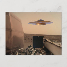 Mars in Sight Alien UFO Saucer Encounter Briefkaart