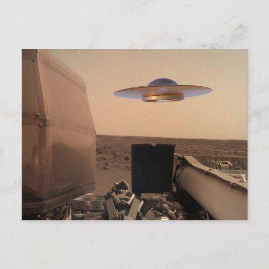 Mars in Sight Alien UFO Saucer Encounter Briefkaart (Voorkant)