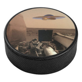 Mars in Sight Alien UFO Saucer Encounter Hockey Puck