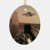 Mars in Sight Alien UFO Saucer Encounter Keramisch Ornament (Rechts)