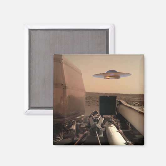 Mars in Sight Alien UFO Saucer Encounter Magneet (Voorkant / Achterkant)
