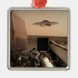 Mars in Sight Alien UFO Saucer Encounter Metalen Ornament