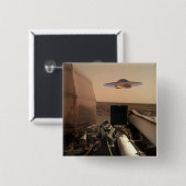 Mars in Sight Alien UFO Saucer Encounter Vierkante Button 5,1 Cm (Voorkant /achterkant)
