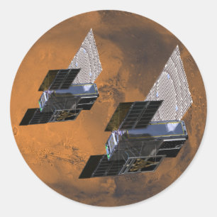 Mars ingesneden door MarCO CubeSats Ronde Sticker