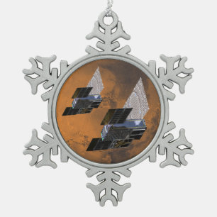 Mars ingesneden door MarCO CubeSats Tin Sneeuwvlok Ornament
