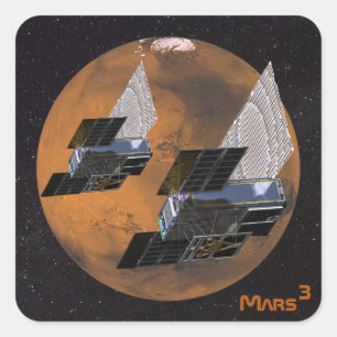 Mars ingesneden door MarCO CubeSats Vierkante Sticker