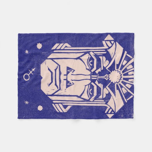 Mars is God of War Griekse Mythologie Blauw Fleece Deken (Voorkant (Horizontaal))
