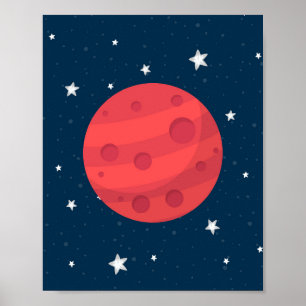 Mars Jongens Nursery Print Sterren Sterrenstelsel 