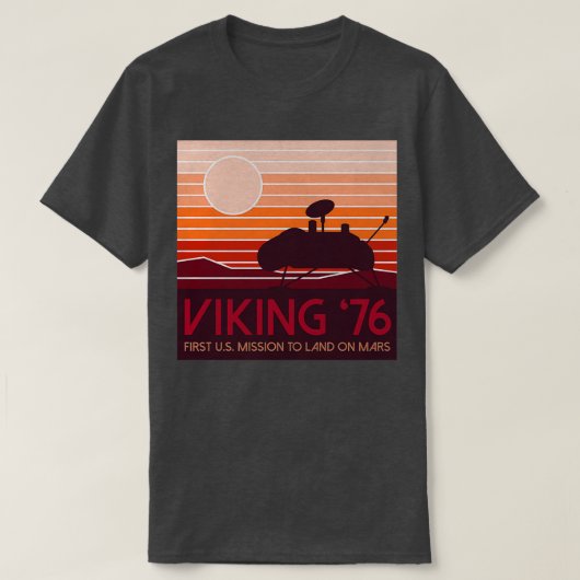 Mars landende jul. 20 1976 Viking lander planeet e T-shirt (Design voorkant)