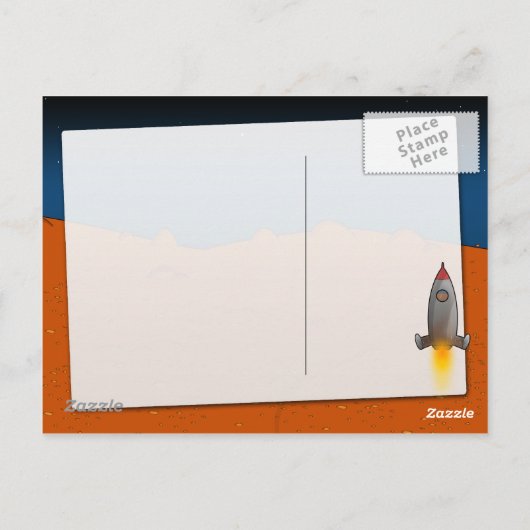 mars landing briefkaart (Achterkant)