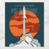 Mars landingsraketten wijn etiket (Enkel label)