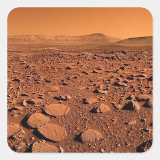 Mars landschap vierkante sticker (Voorkant)