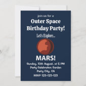 Mars laten we Mars Outer Space Verjaardagsfeest ve Kaart (Voorkant)