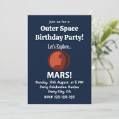 Mars laten we Mars Outer Space Verjaardagsfeest ve Kaart (Staand voorkant)