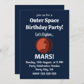Mars laten we Mars Outer Space Verjaardagsfeest ve Kaart (Voorkant / Achterkant)