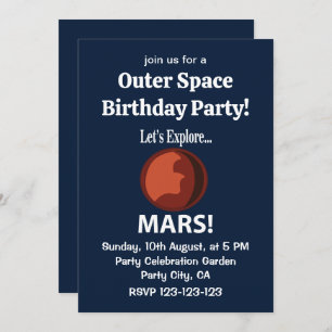 Mars laten we Mars Outer Space Verjaardagsfeest ve Kaart