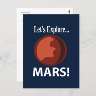 Mars laten we Mars verkennen Briefkaart