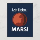 Mars laten we Mars verkennen Briefkaart (Voorkant)