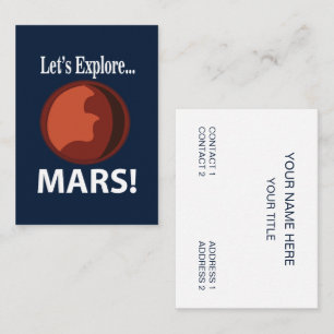 Mars laten we Mars verkennen Visitekaartje