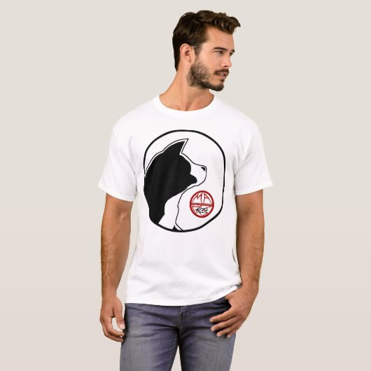 MARS logo-kop met witte MARS-schijf met rode omtre T-shirt (Voorkant volledig)