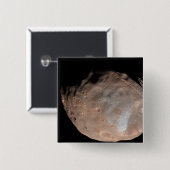 Mars maan Phobos 2 Vierkante Button 5,1 Cm (Voorkant /achterkant)