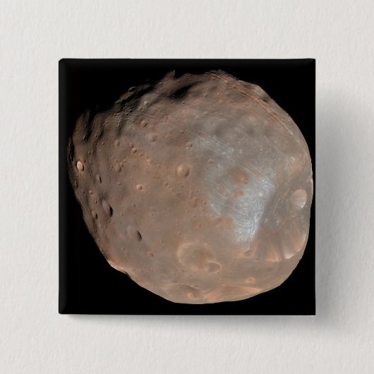 Mars maan Phobos Vierkante Button 5,1 Cm (Voorkant)