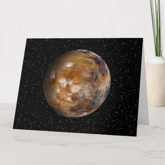 MARS met Sterren - Wenskaart - SPATIE BINNEN Kaart (Voorkant)