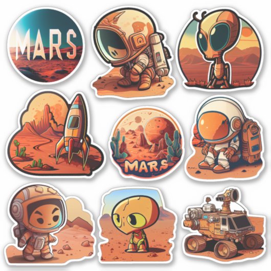 Mars-missie | Wetenschap en ruimtevaart Sticker (Voorkant)
