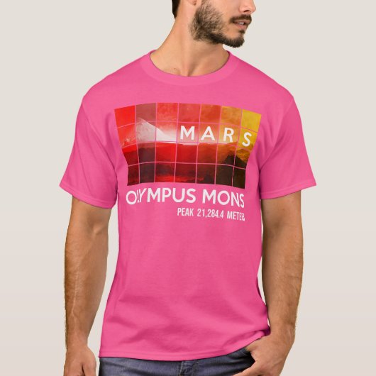 Mars Mission Space Travel Olympus Mons Astronomie T-shirt (Voorkant)