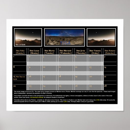 Mars-nachts op beeldscherm poster (Voorkant)