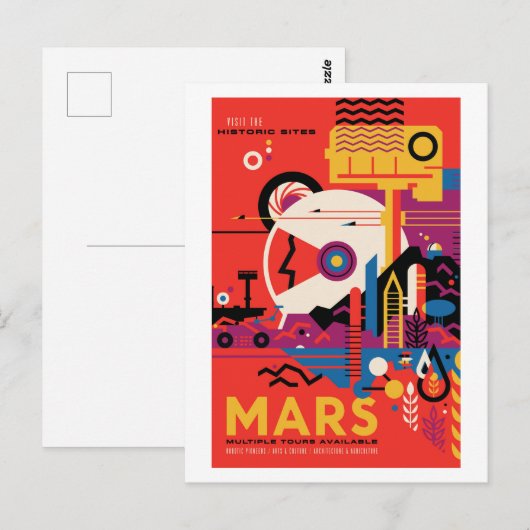Mars - NASA-visies van de Toekomst Briefkaart (Voorkant / Achterkant)