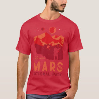 Mars National Park Funny Vintage SciFi Martian Exp T-shirt