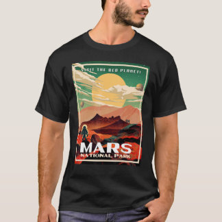 Mars National Park Retro Park Poster Style T-shirt