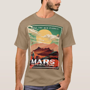 Mars National Park Retro Park Poster Style T-shirt