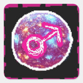 Mars Night Vierkante Sticker (Voorkant)