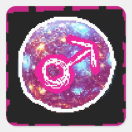 Mars Night Vierkante Sticker
