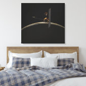 Mars Odyssey ruimteschip boven marszee Canvas Afdruk (Insitu (Slaapkamer))