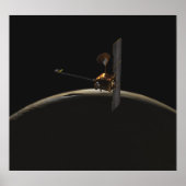 Mars Odyssey ruimteschip boven marszee Poster (Voorkant)