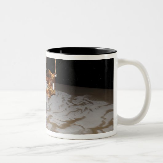 Mars Odyssey ruimtevaartuig Tweekleurige Koffiemok (Rechts)