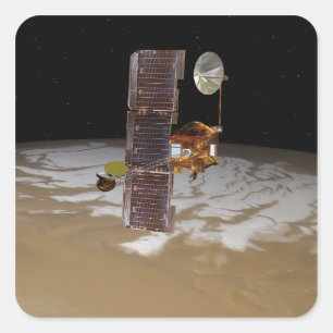 Mars Odyssey ruimtevaartuig Vierkante Sticker