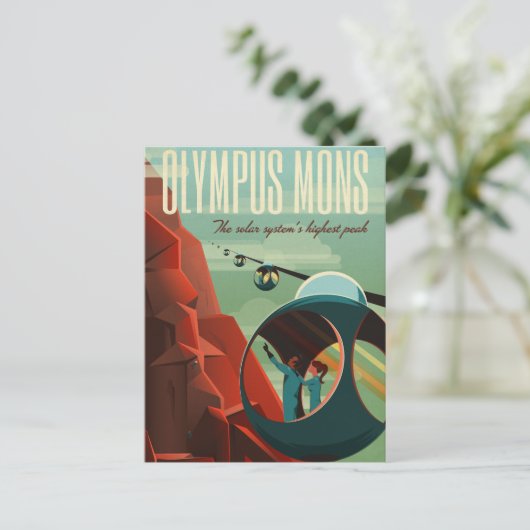 Mars Olympus Mons Hoogste vulkaan zonnestelsel Briefkaart (Staand voorkant)