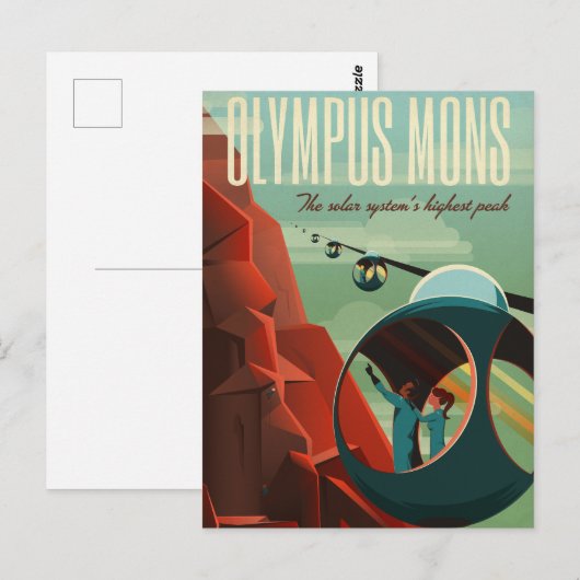 Mars Olympus Mons Hoogste vulkaan zonnestelsel Briefkaart (Voorkant / Achterkant)