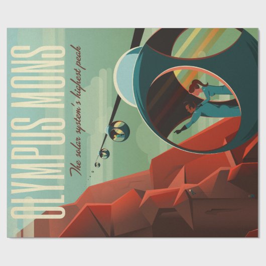 Mars Olympus Mons Hoogste vulkaan zonnestelsel Cadeaupapier (Vlak)