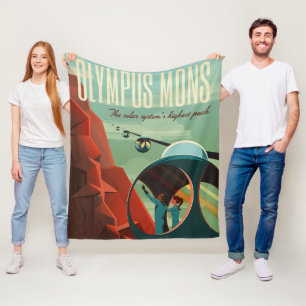 Mars Olympus Mons Hoogste vulkaan zonnestelsel Fleece Deken